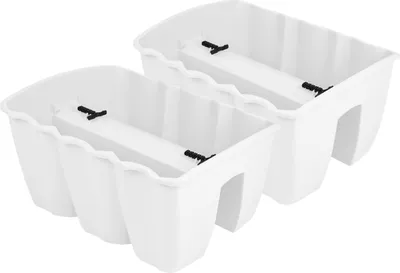 Obrázok produktu pre 2x Kvetináč 40 cm Závesný kvetináč Balkónový kvetináč Gélovaný kvetináč DCRO biely