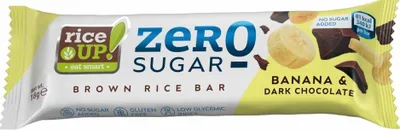 Obrázek produktu pro Rice Up Zero Bezlepková rýžová tyčinka bez přidaného cukru - tmavá čokoláda a banán (18g), 103859