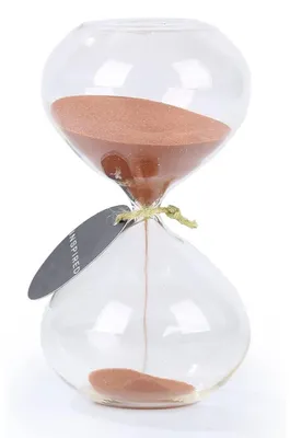 Productafbeelding van Zandloper - 30 minuten looptijd met koperkleurig zand - Decoratie voor thuis, bureau, kantoor en bruiloften - Rond, buikvormig design