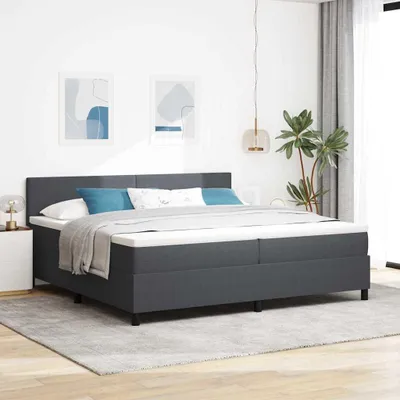 Produktbild von Maison Exclusive - Boxspringbett Dunkelgrau und Weiß 200 x 200 cm Cordstoff