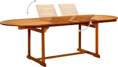 Obrázek produktu pro vidaXL Zahradní jídelní stůl (160-240)x100x75 cm Masivní akáciové dřevo