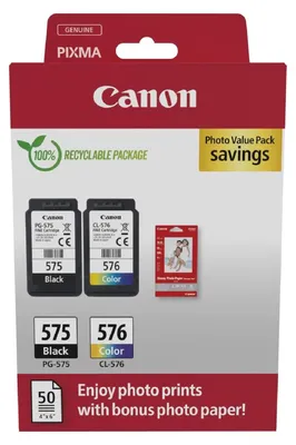 Produktbild von Originale Tintenpatronen PG-575/CL-576 mit Fotopapier
