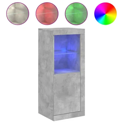 Image de Buffet avec lumières LED gris béton 41x37x100 cm