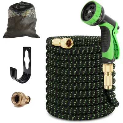 Produktbild von Gartenschlauch 22,5 m flexibler Wasserschlauch mit 9 Funktionsdüsen Hochwertiger multifunktionaler Gartenschlauch, 3-lagiger Latexseele