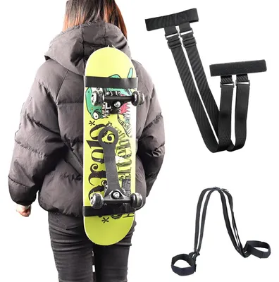 Obrázek produktu pro Batoh na skateboard s popruhem přes rameno, nastavitelný, černý, nylon