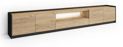 Immagine prodotto di Mobili TV effetto legno rovere e nero 310x37x50cm con Led
