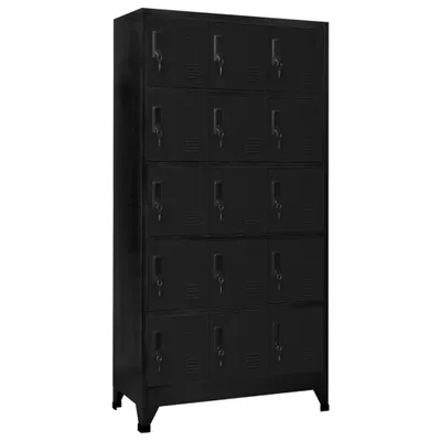 Obrázek produktu pro Uzamykatelná skříň černá 90 x 40 x 180 cm ocel