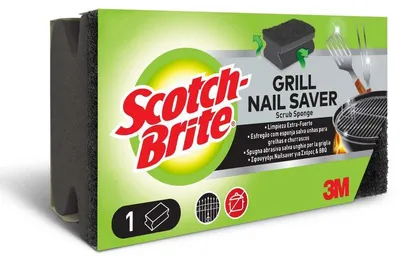 Produktbild von 3M Scotch-Brite Grill Griffschwamm, Schwarz, Rechteckig, Handwäsche, 1 Stück(e)