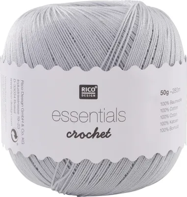 Produktbild von Rico Design Essentials Crochet, Grau, Baumwolle, 280 m, 100% Baumwolle, 1.75 - 2, 30 °C