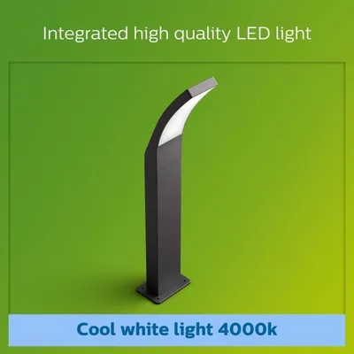 Produktbild von Philips Splay Sockel-/Wegeleuchte, 12 W, Außensockel-/Pfostenbeleuchtung, Anthrazit, Metall, IP44, Terrasse, Garten, I
