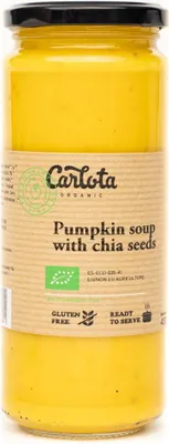 ZUPA KREM Z DYNI Z NASIONAMI CHIA BEZGLUTENOWY BIO 450 g - CARLOTA