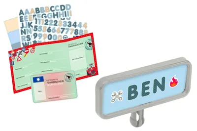 Produktbild von BIG Bobby Car Nummernschild mit Führerschein & Fahrzeugschein | Personalisierbares Kennzeichen