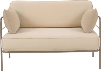 Produktbild von Selsey Preggel - Garten-Sofa, 116 cm, wasserabweisend, beige/beiges Gestell