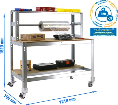 Produktbild von Werkbank ohne Parafuses SIMONWORK MOBILE BT4 1200 GALVA/WOOD