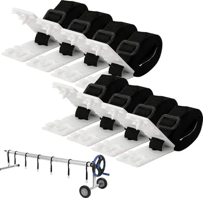Produktbild von Befestigungsset für Solar-Poolabdeckungen mit 8 selbstklebenden Nylonbändern und -bindern, 8 Kordelplatten und 8 Schnallen