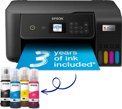 Produktbild von EcoTank ET-2820 A4-Multifunktions-Wi-Fi-Tintentankdrucker, mit Tinte für bis zu 3 Jahre Multifunktionsdrucker