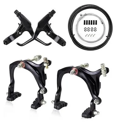 Zdjęcie produktu dla Hamulce v brake rowerowe 2 pary przód tył klocki 70 mm zestaw