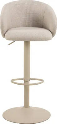 Produktbild von Barhocker >Eleanor< Trompetenfuß mit Fußstütze, Bezug beige  - 53x110x56cm (BxHxT)