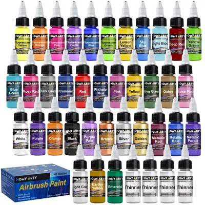 Productafbeelding van Airbrush-verfset met 36 kleuren en verdunningsmiddelen