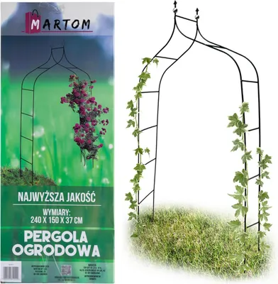 Zdjęcie produktu dla Perg-N6078 Pergola Ogrodowa Łuk Metalowa Łukowa Na Róże Kwiaty Pnącza 240Cm
