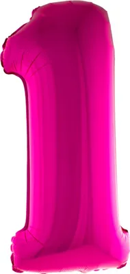 Produktbild von XXL Zahlen Folienballon 100 cm - Pink | Dekoration Geburtstag Jubiläum Zahlenballon Variante: Zahl 1