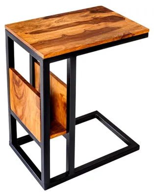 Produktbild von Beistelltisch Concierge 45cm aus Sheesham Holz mit Steinfinish