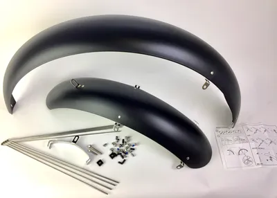 Produktbild von Fat Bike Kunststoffschutzbleche matt schwarz 26x4 - 4.8 124 mm breit