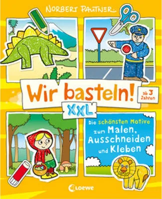 Obrázok produktu pre Wir basteln! XXL - Die schönsten Motive zum Malen, Ausschneiden und Kleben (gelb)