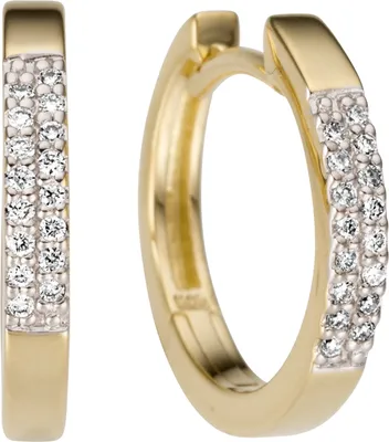 Produktbild von JOBO Creolen 585 Gold Gelbgold 32 Diamanten Brillanten Ohrringe