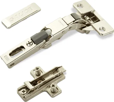 Produktbild von 2 x Salice Universalscharniere 110° Bohrbild T48 mit Dämpfer für abgerundete, überfälzte und profilierte Türen mit Kreuz-Montageplatte Höhe 3 mm Exzenterverstellung, Scharnierarmabdeckung