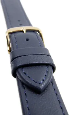 Produktbild von Uhrenarmband Kalbsleder Dunkelblau Matt Herzog Elegance 20966G, Stegbreite:10mm