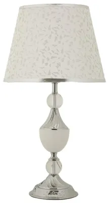 Immagine prodotto di Lampada da Tavolo Kody Ø30x54 cm in Ferro e Tessuto Argento e Bianco