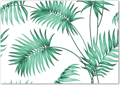 Produktbild von Tulup® Leinwandbild - 100x70 cm - Wandkunst - Drucke auf Leinwand - Leinwanddruck  - Blumen & Pflanzen - Grün - Tropische Blätter
