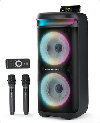 Obrázok produktu pre Karaoke systém – Bluetooth reproduktor – 500 W – 2 mikrofóny – čierna farba