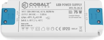 Produktbild von PFV Konstantspannungs-LED-Netzteil 75W, 24V | IP20 Schutzart | Kompakt, Effizient & Sicher, Trafo für LED-Beleuchtung