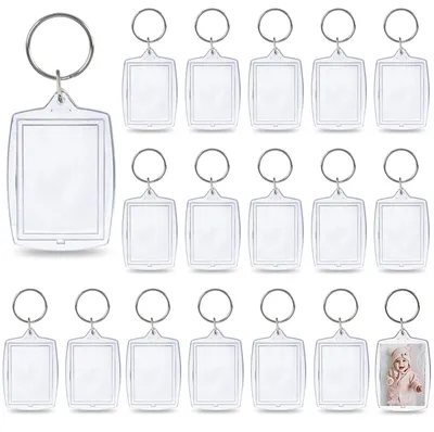 Produktbild von Acryl-Foto-Schlüsselanhänger Leer 30 Stück 5,5 x 4 cm Bastelgeschenk DIY