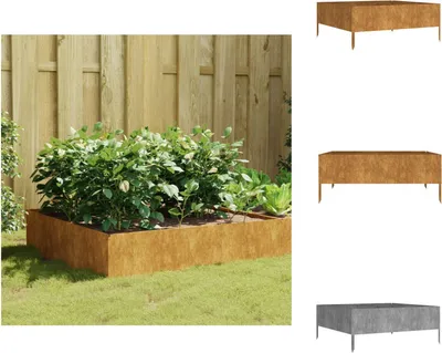 Obrázok produktu pre vidaXL Zvýšený záhon 100x100x41 cm Corten oceľ - Kvetináče a sadenice