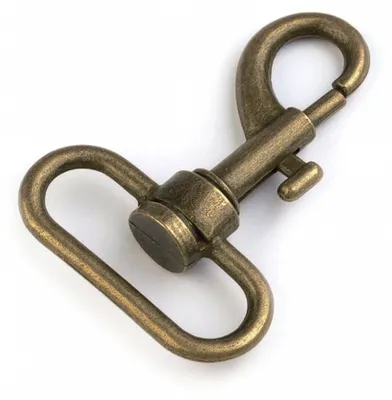 1 Bolzen-Karabiner Karabinerhaken Größen Farbwahl - Gurtband Hundeleinen altmessing