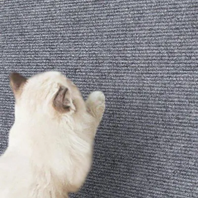 Immagine prodotto di Tappetino autoadesivo per gatti, grigio, 40 x 200 cm, listelli per arrampicata, protezione in velcro per divano, tiragraffi fai da te