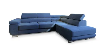 Produktbild von Masseno Ecksofa APIRO R-S mit Schlaffunktion L-Form, Sofa mit Bettkasten, Wohnzimmersofa, Couch, Soffa, Bettsofa, Couchgarnitur- Blau, POSO 05