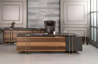 Zdjęcie produktu dla Luxus Schreibtisch Leder Holz Tische Büro Tisch Einrichtung Designer Tische