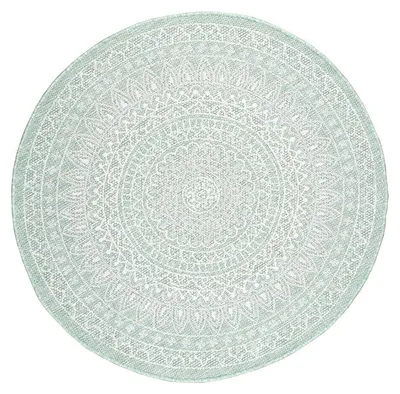 Produktbild von In- & Outdoor Teppich Rund - Summer Azteca Mint