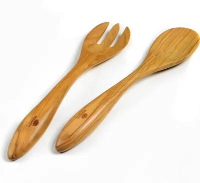 Produktbild von BERARD Salatbesteck 31,5 cm Olivenholz "TERRA"