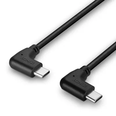 Image de LINDY USB 2.0 Typ C Kabel, 2 x 90° gewinkelt 1m