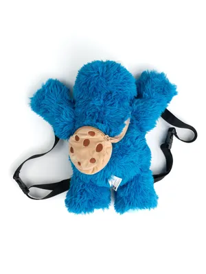 Produktbild von Sesamstraße Krümelmonster 3D Plüsch Rucksack 38 cm mit verstellbaren Gurten Plüschtier Blau