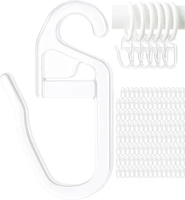 Image de Crochets transparents pour rideaux, diamètre 4 mm, œillets, 120 pièces, pour anneaux de rideaux de 3 à 4 mm