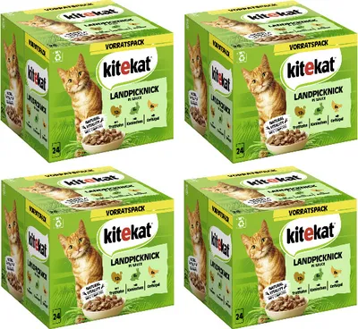 Produktbild von KITEKAT Portionsbeutel Multipack Vorratspack Landpicknick in Sauce 4 x 24x85g
