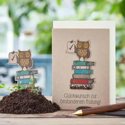 Immagine prodotto di Biglietto di auguri "Esame superato" - biglietto sostenibile in carta