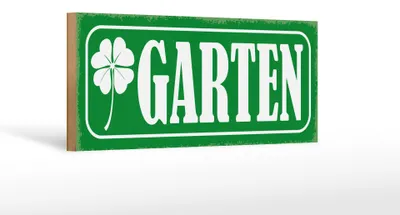 Produktbild von Holzschild Hinweis 27x10cm Garten Blume grün