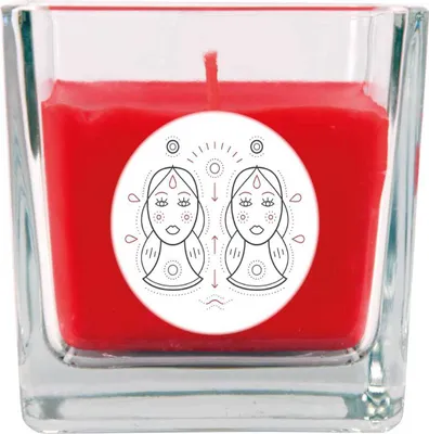 Obrázok produktu pre HS Candle "Zverokruh" vonná sviečka ruža v nádobe na cukríky ( Blíženci ) - na výber z mnohých motívov, 190 g - doba horenia až 50 hodín - Blíženci